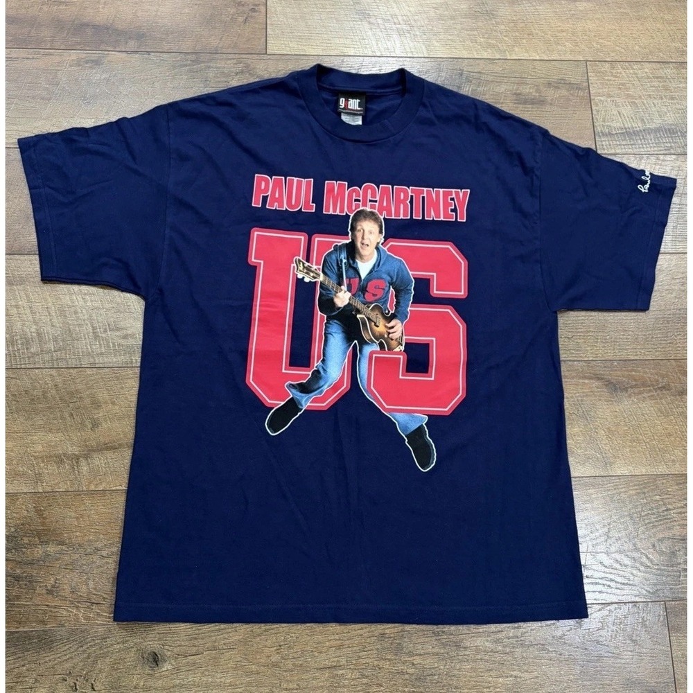 Vintage Paul McCartney 2005 US Tour Band Tee XL Navy Blue The Beatles